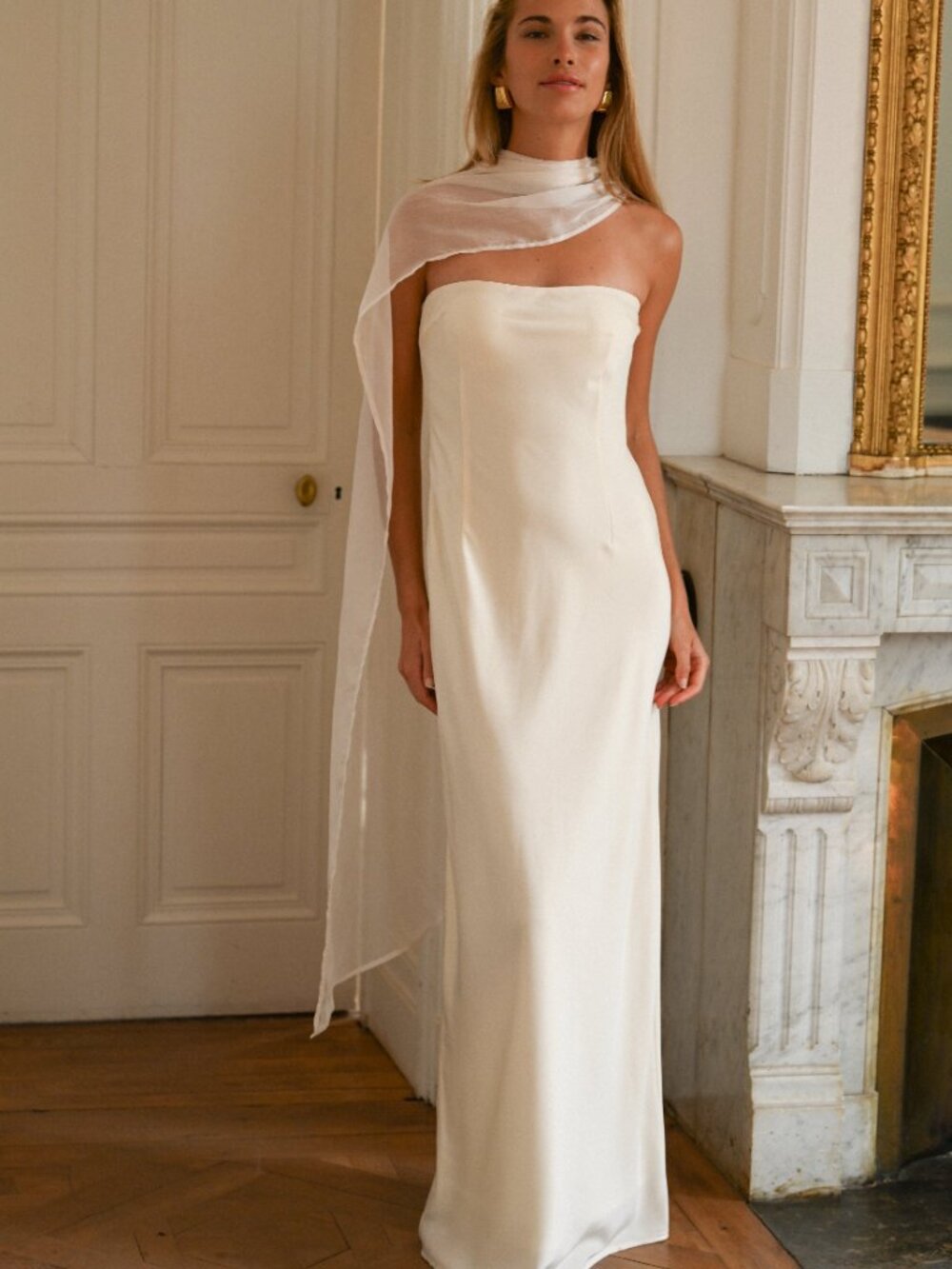 Yellow The Label Vitoria Cape Dress Ivory Size M - Picture 3 of 5